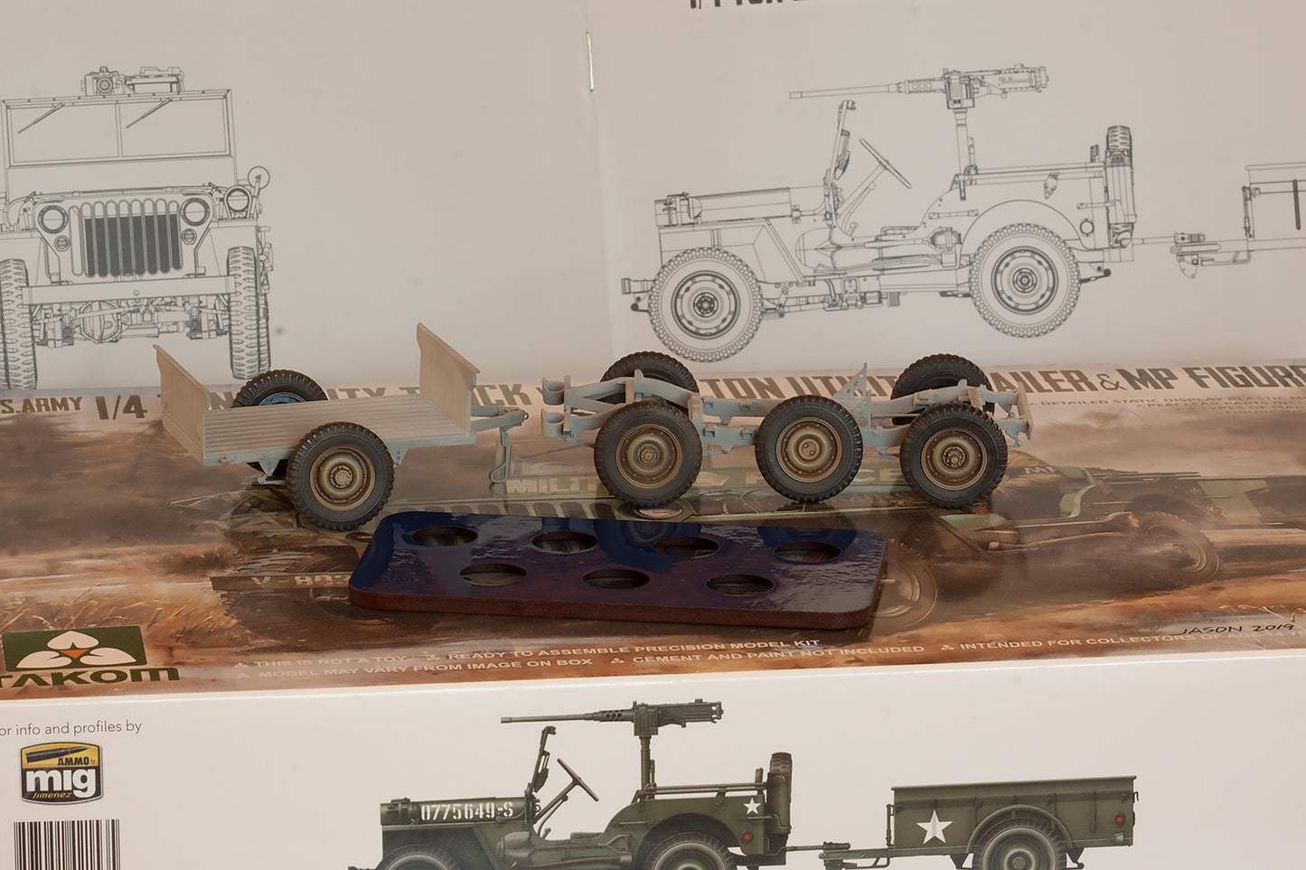 1/35 QuickWheel QW-253 US 1/4 Ton utility truck (JEEP) with 1/4 ton utility trailer - Takom