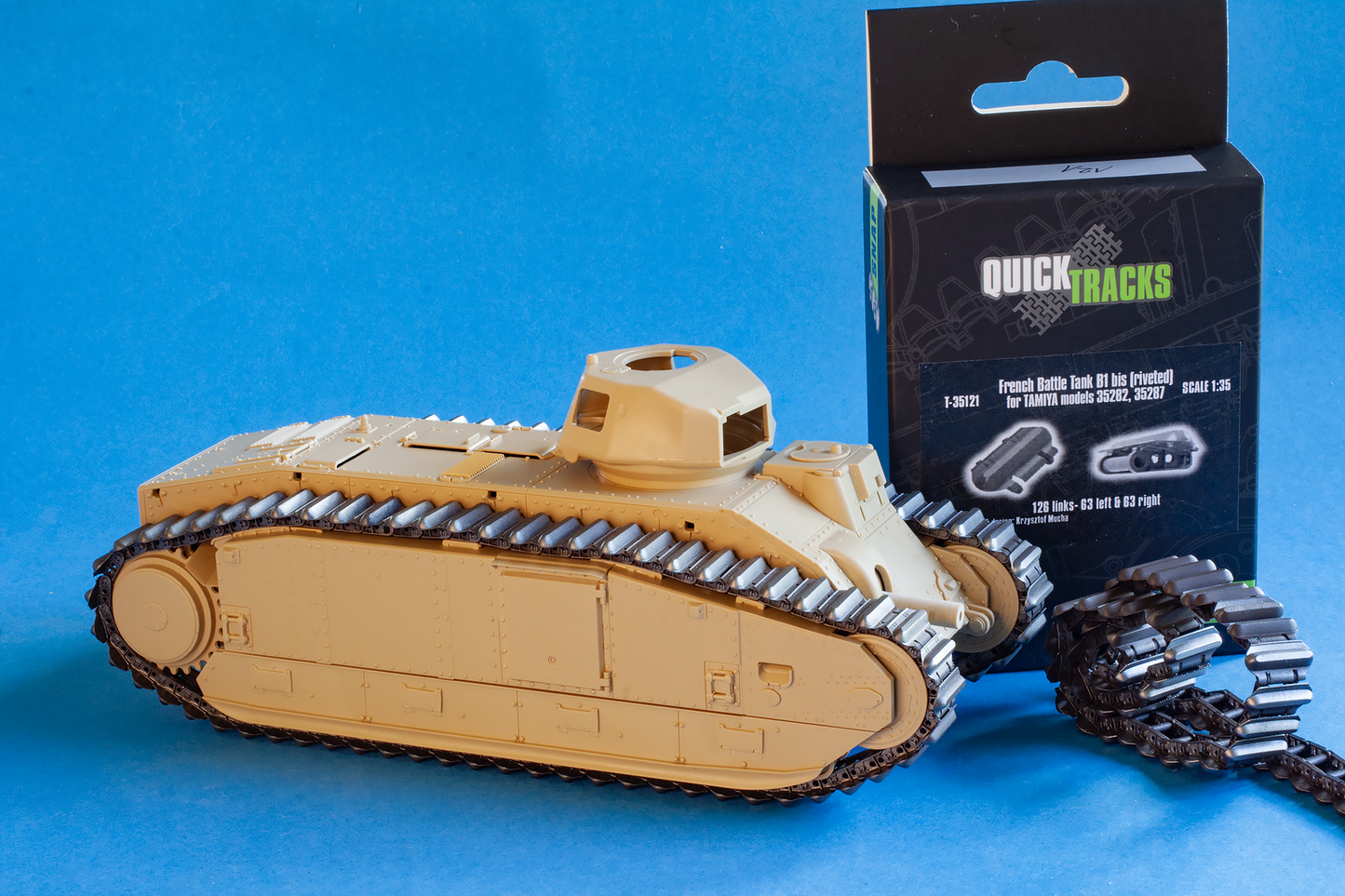1/35 QuickTracks T-35121 French Battle Tank B1 bis (riveted) - for Tamiya kits