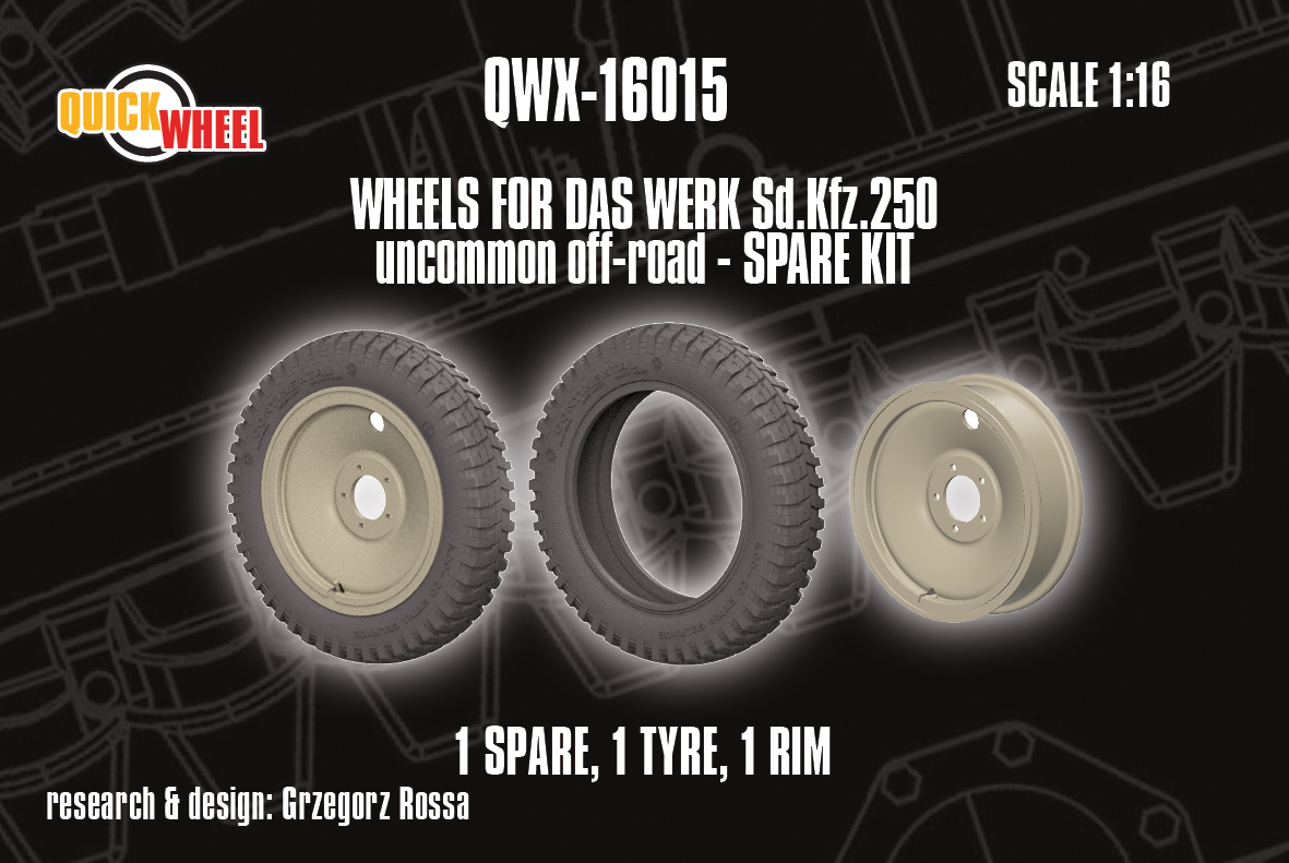 1/16 QuickWheel QWX-16015 Sd.Kfz. 250 Spare kit for Das Werk kits - uncommon off-road