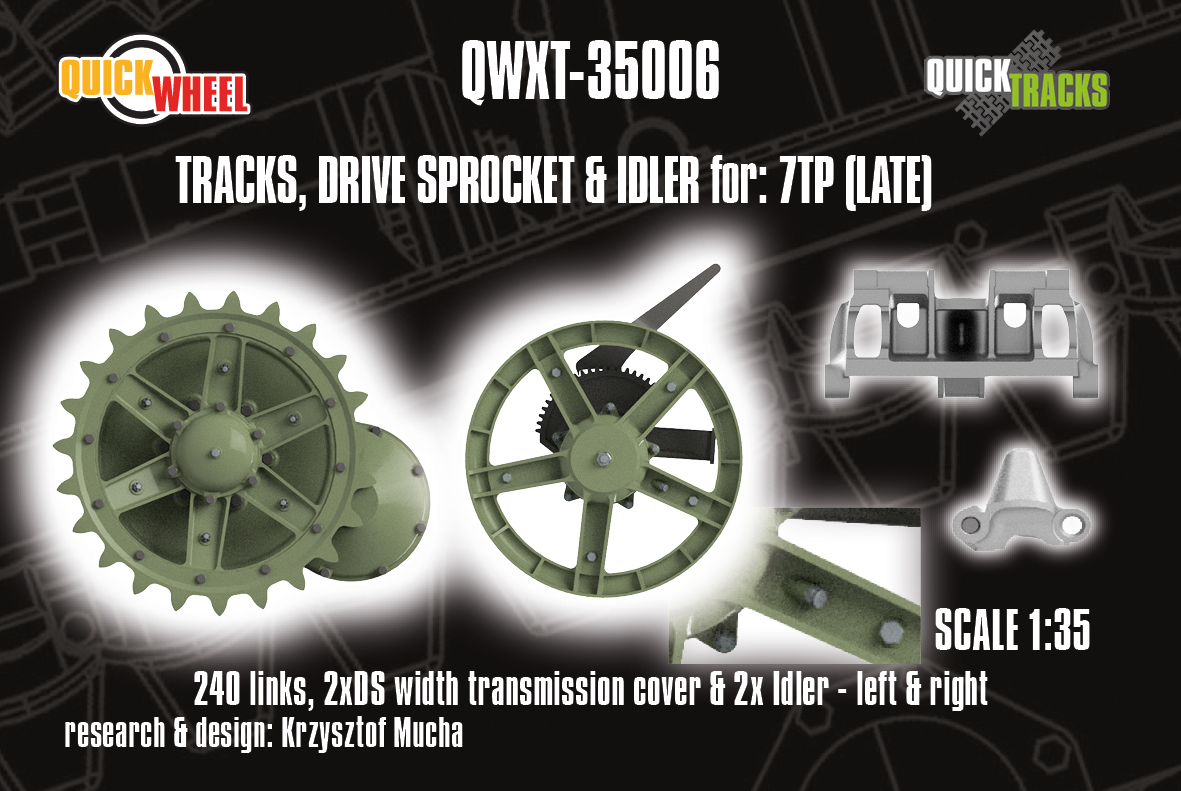 1/35 QuickWheel QWXT-35006 Tracks, Drive Sprockets & Idlers for 7TP (late)