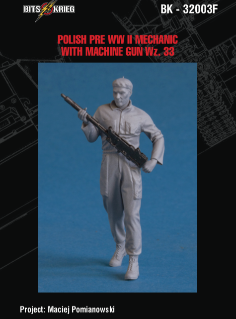1/32 BitsKrieg BK 32003F Polish Mechanic - pre-WWII (with Machine Gun Wz. 33)
