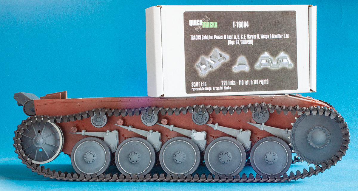 1/16 QuickTracks T-16004 Pz.Kpfw. II Ausf. A; B; C; F; Marder II; Wespe & Maultier 3,5t - LATE tracks Kgs 67/300/90