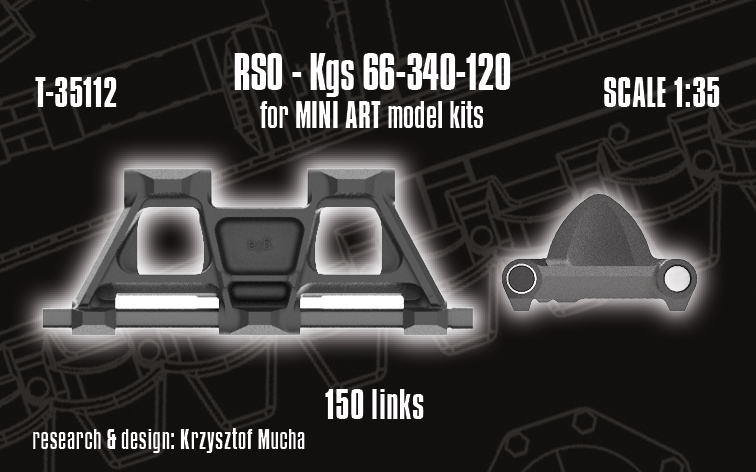 1/35 QuickTracks T-35112 RSO tracks - Kgs 66-340-120 for Mini Art kits