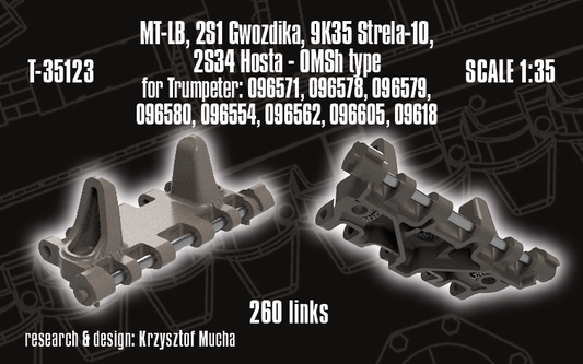 1/35 QuickTracks T-35123 MT-LB, 2S1 Gvozdika, 9K35 Strela-10, 2S34 Hosta – OMSh type for TRUMPETER