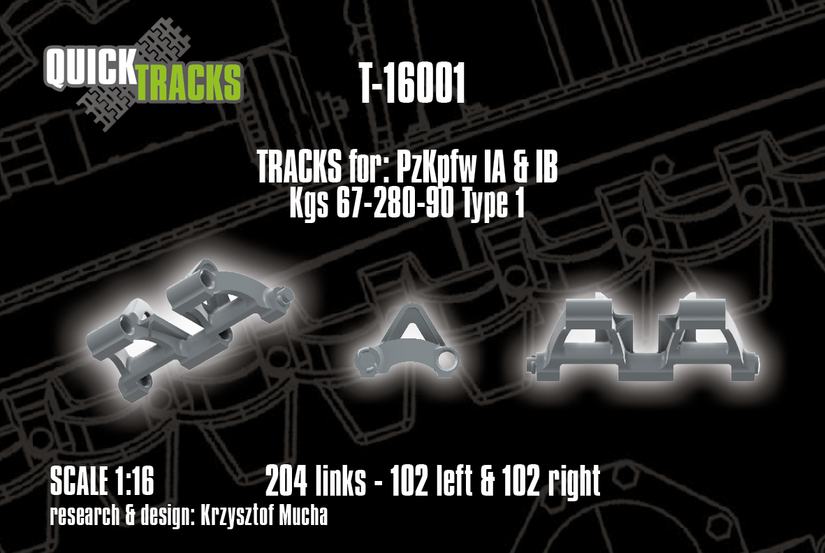 1/16 QuickTracks T-16001 Pz.Kpfw. I Ausf. A & B - Kgs 67-280-90 - type 1