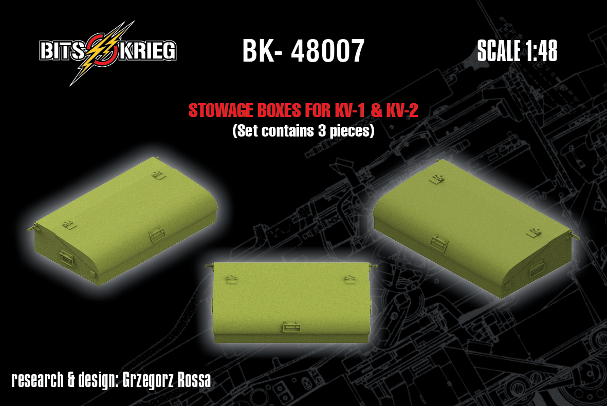 1/48 BitsKrieg BK-48007 Stowage boxes for KV-1 & KV-2 (3 pcs)