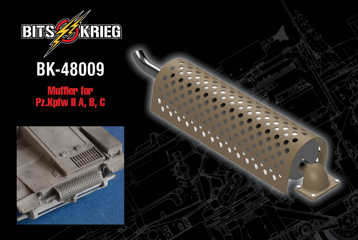 1/48 BitsKrieg BK-48009 Exhaust Muffler for Pz.Kpfw. II A; B; C