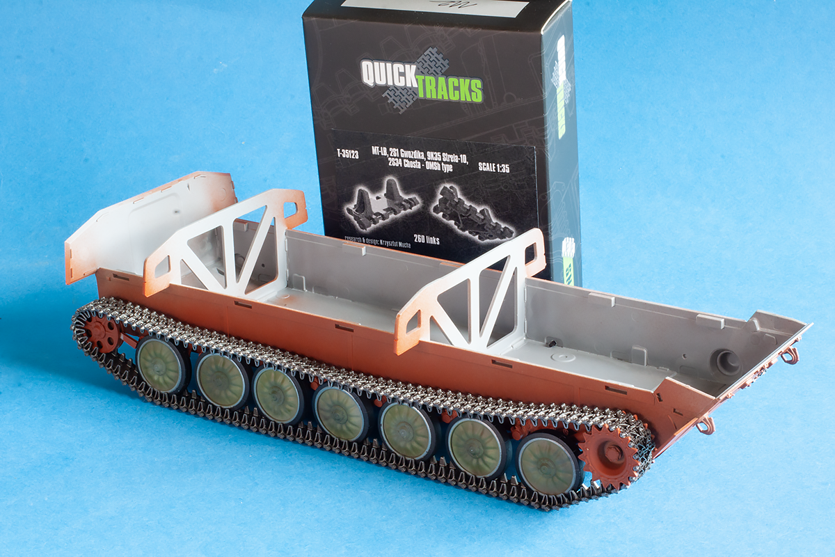 1/35 QuickTracks T-35123 MT-LB, 2S1 Gvozdika, 9K35 Strela-10, 2S34 Hosta – OMSh type for TRUMPETER
