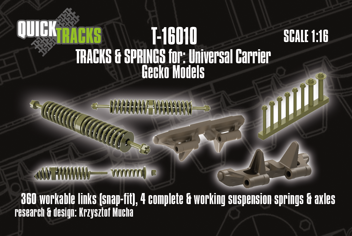 1/16 QuickTracks T-16010 Tracks & Springs for Universal Carrier (Gecko Models)