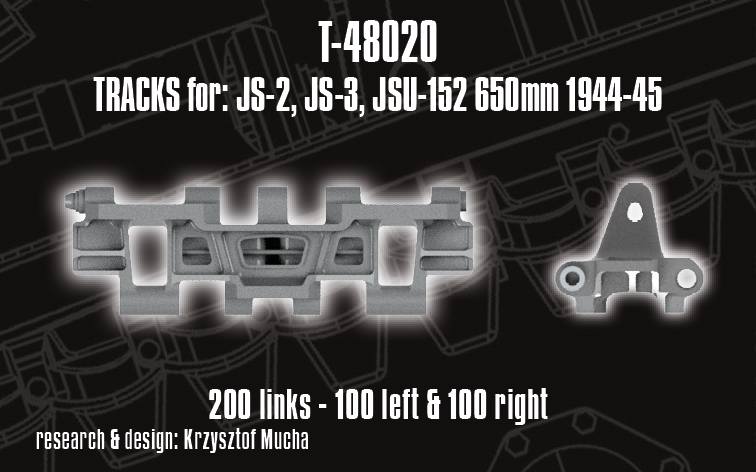 1/48 QuickTracks T-48020 Tracks for JS-2 / IS-2; JS-3 / IS-3; JSU 152 - 650mm cast 1944+