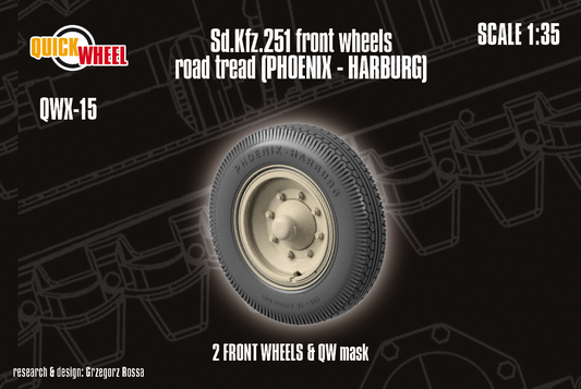 1/35 QuickWheel QWX-015 Front Wheels for Sd.Kfz. 11 & Sd.Kfz. 251 road road tread (Phoenix-Harburg)