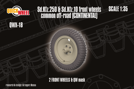 1/35 QuickWheel QWX-018 Sd.Kfz. 10 & Sd.Kfz. 250 front wheels - common off-road tread