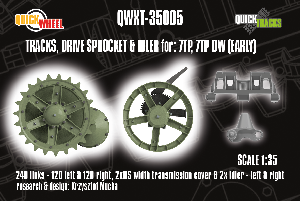1/35 QuickWheel QWXT-35005 Tracks, Drive Sprockets & Idlers for 7TP, 7TP DW (early)