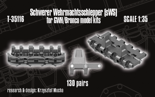 1/35 QuickTracks T-35116 Schwerer Wehrmachtsschlepper (sWS) tracks for GWH / Bronco