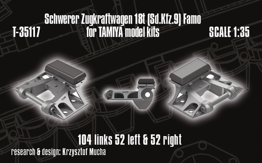 1/35 QuickTracks T-35117 Schwerer Zugkraftwagen 18t (Sd.Kfz. 9) FAMO Tracks for Tamiya