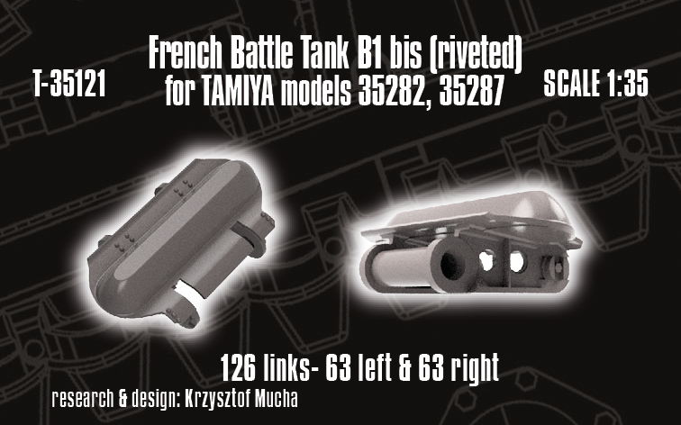 1/35 QuickTracks T-35121 French Battle Tank B1 bis (riveted) - for Tamiya kits