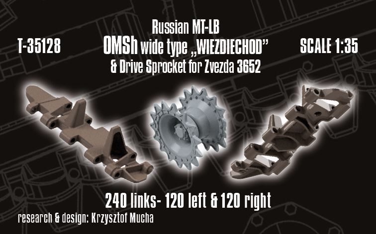 1/35 QuickTracks T-35128 MT-LBW, 9K35 Strela-10 – OMSh wide type „WIEZDIECHOD” & Drive Sprockets for ZVEZDA