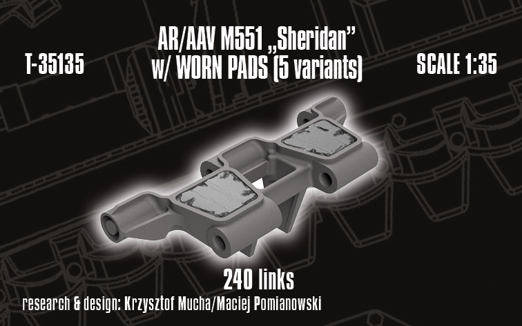 1/35 QuickTracks T-35135 Tracks for AR/AAV M551 Sheridan with Worn Pads