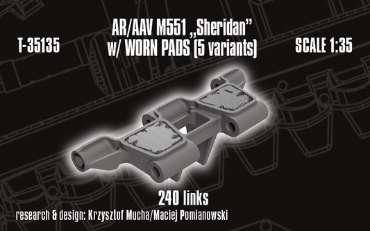 1/35 QuickTracks T-35135 Tracks for AR/AAV M551 Sheridan with Worn Pads