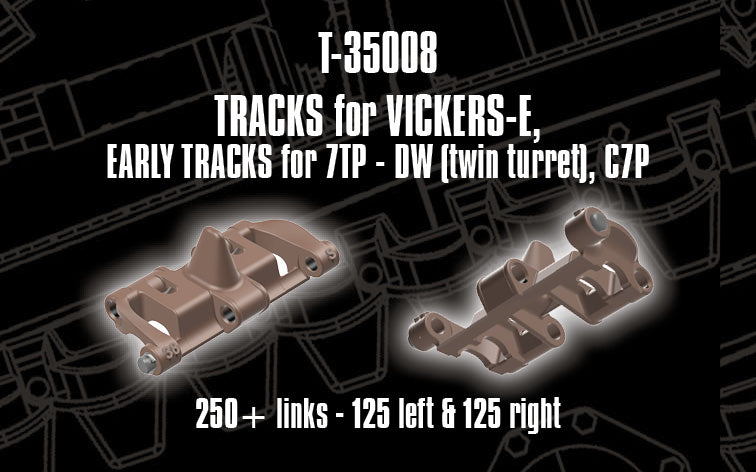 1/35 QuickTracks T-35008 Tracks for Vickers-E; Early tracks for 7TP - DW (twin turret); C7P